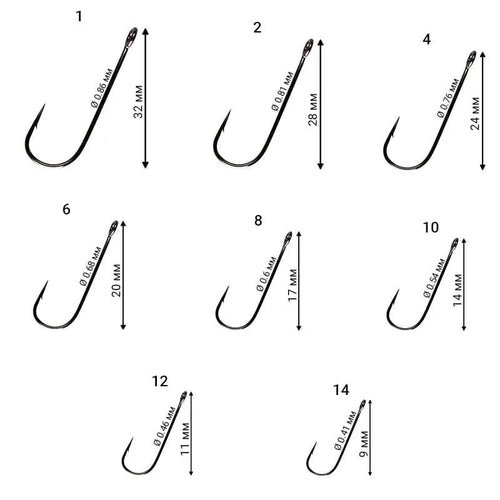 Anzol simples Crazy Fish Round Bent Joint Hook №2 - 10 unidades