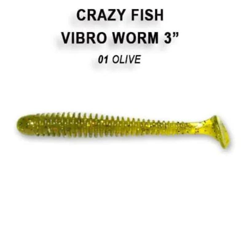 Crazy Fish Vibro Worm 7.5cm pack de 5 unidades