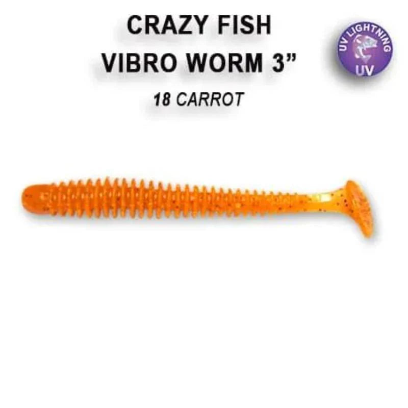 Crazy Fish Vibro Worm 7.5cm pack de 5 unidades