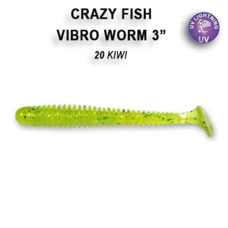 Crazy Fish Vibro Worm 7.5cm pack de 5 unidades