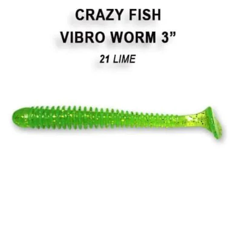Crazy Fish Vibro Worm 7.5cm pack de 5 unidades