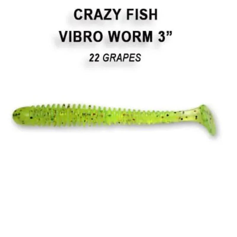 Crazy Fish Vibro Worm 7.5cm pack de 5 unidades