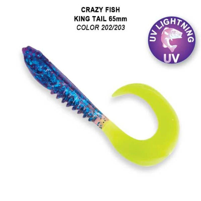 Crazy Fish King Tail 6.5cm pack de 6 unidades