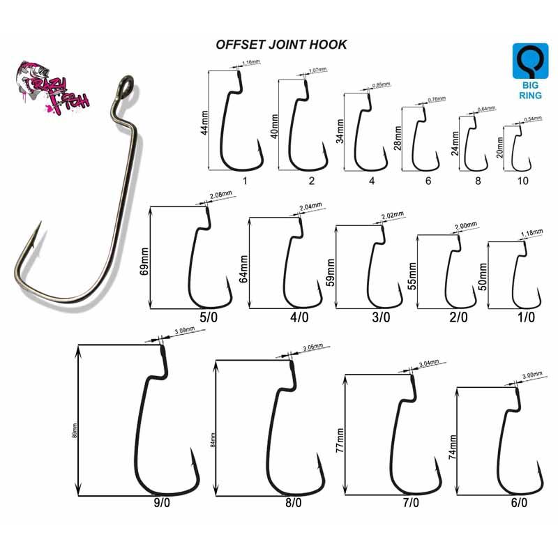 Anzol Crazy Fish Offset Joint nº 6 - 10 unidades