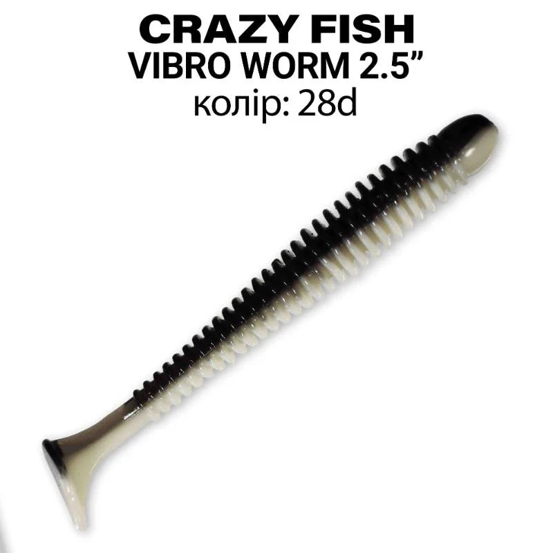 Crazy Fish Vibro Worm 6.5cm pack de 8 unidades