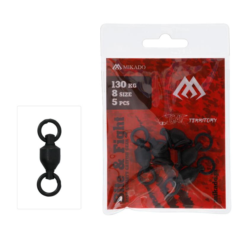 BALL BEARING SWIVEL - Com SPLIT RING - BLACK MAT - 5 pcs. Siluros