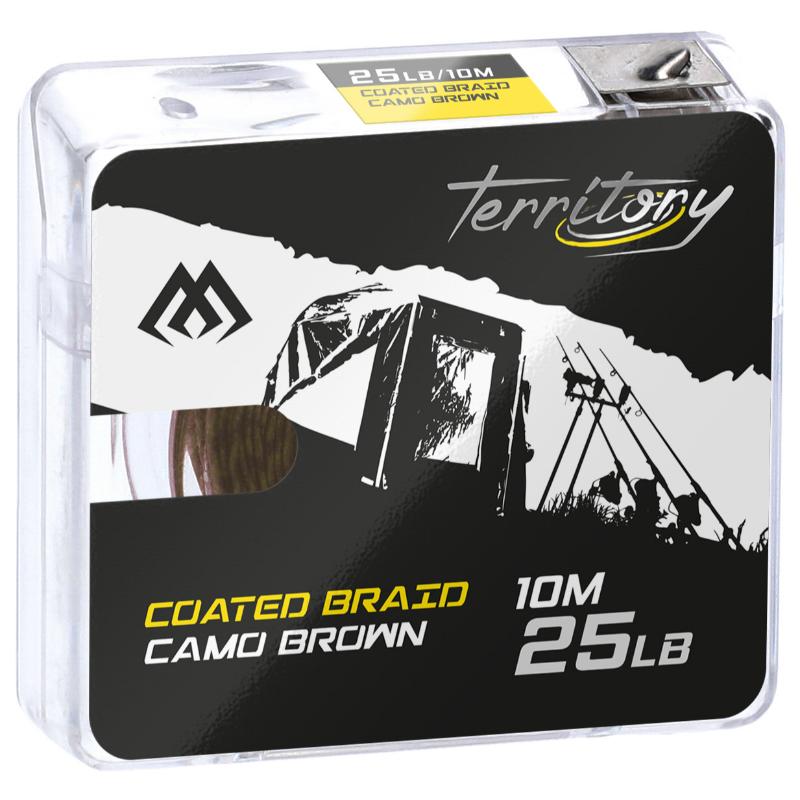 Carp Fishing COATED BRAID - 25lbs/10m - CAMO BROWN