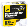 Carp Fishing COATED BRAID PREMIUM - MUD BROWN 20lbs/10m