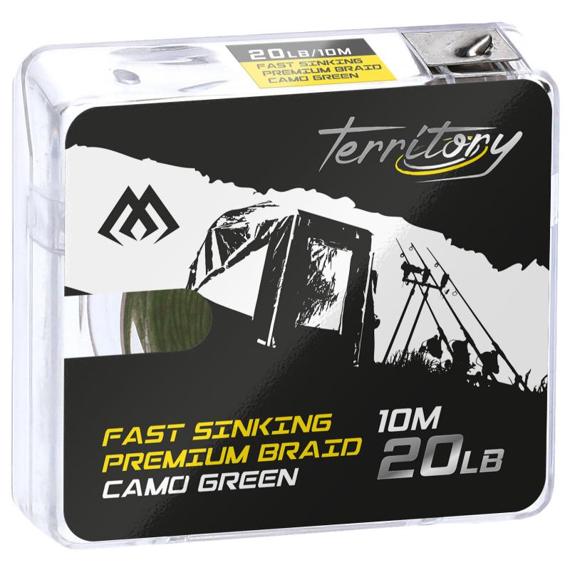 Carp Fishing FAST SINKING PREMIUM BRAID - 30lbs/10m - CAMO GREEN