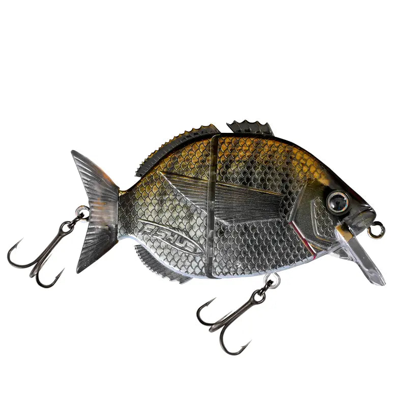 Amostra Fishus Esparrall 76mm 16gr na cor WS - White Seabream, swimbait personalizável para spinning e predadores.