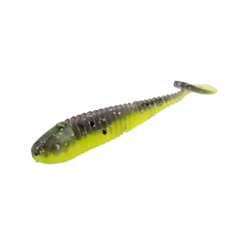 Amostra de vinil Mikado HypnoShad 50mm cor Lemon para LRF e pesca à truta
