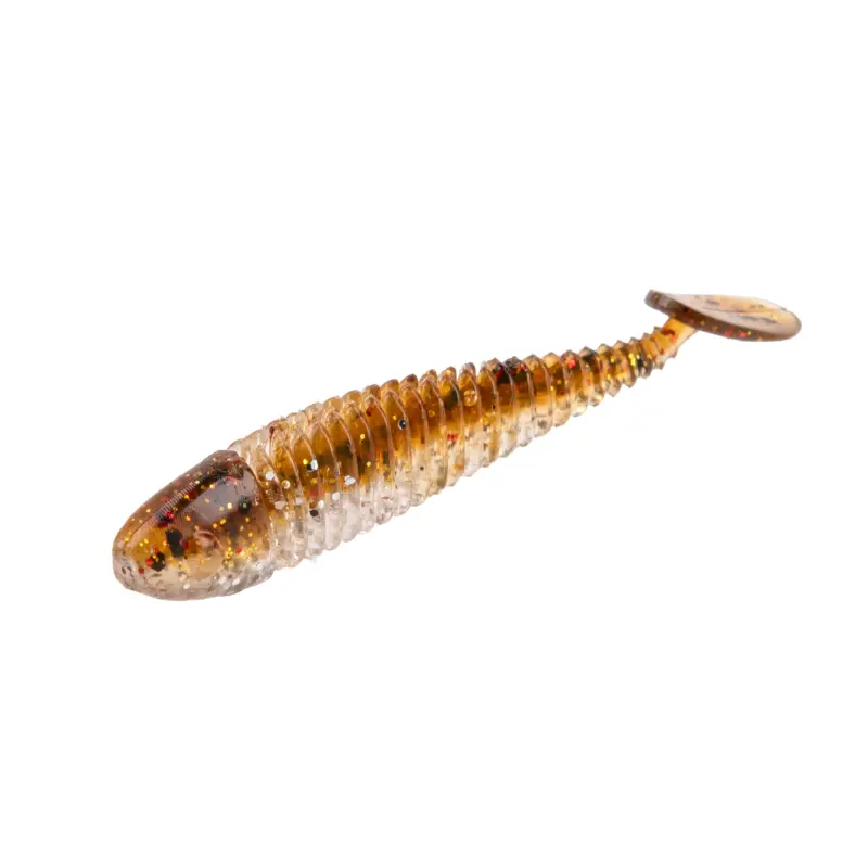 Amostra de vinil Mikado HypnoShad 50mm cor Magic Brown para LRF e pesca à truta