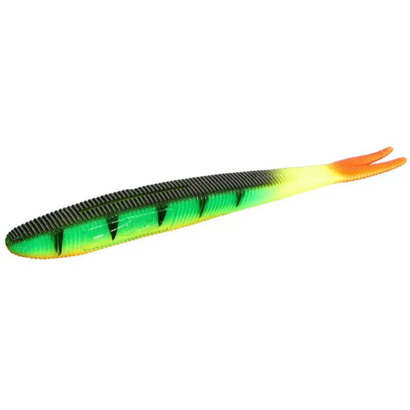 Amostra de vinil com cauda bifurcada Mikado Saira 8cm - Cor 335, ideal para trutas e predadores.