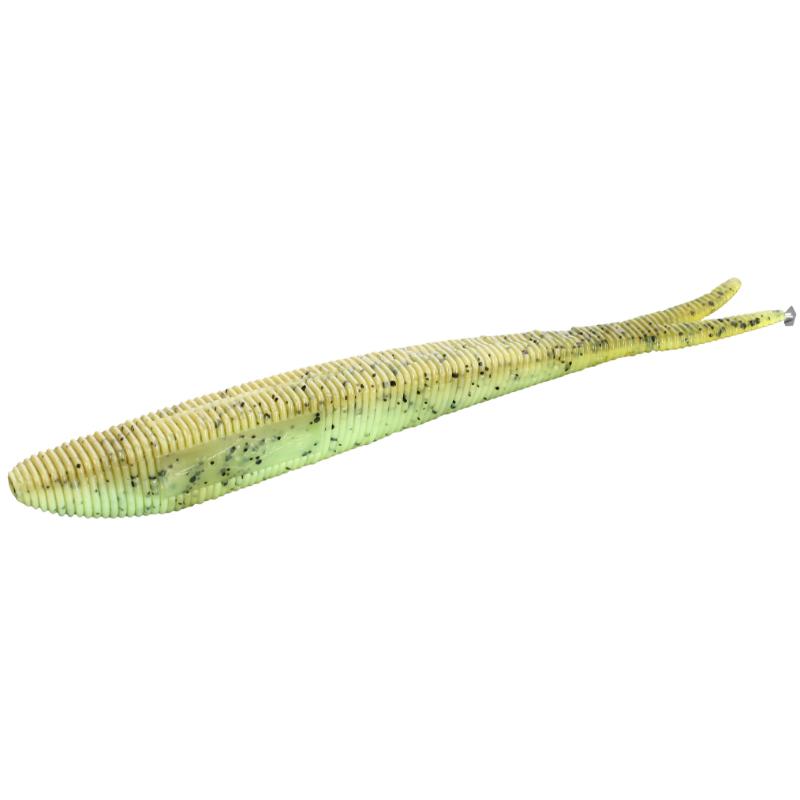 Amostra de vinil com cauda bifurcada Mikado Saira 8cm - Cor 346, ideal para trutas e predadores.
