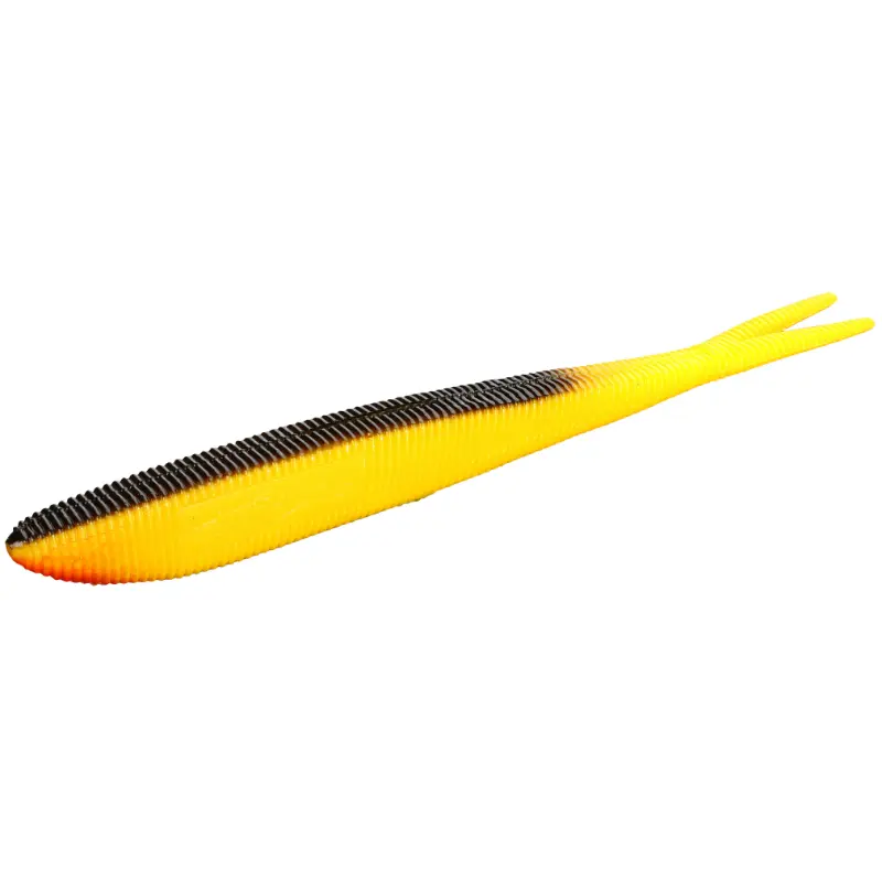 Amostra de vinil com cauda bifurcada Mikado Saira 8cm - Cor 354, ideal para trutas e predadores.