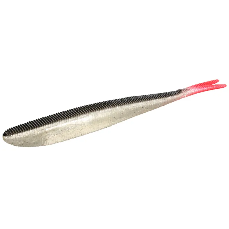 Amostra de vinil com cauda bifurcada Mikado Saira 8cm - Cor 357, ideal para trutas e predadores.