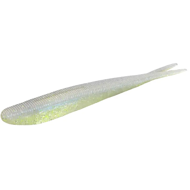 Amostra de vinil com cauda bifurcada Mikado Saira 8cm - Cor 381, ideal para trutas e predadores.