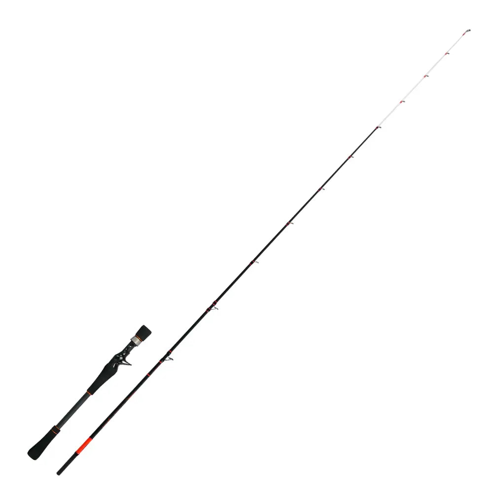 Cana Misaki Tataki CMTK20 de 2,00 m, configuração casting até 120 g e componentes Fuji, apresentada em duas secções