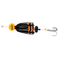Amostra CAT TERRITORY BOGEY 140G de 140g na cor Pumpkin (laranja), desenhada para pesca de siluro e grandes predadores. Inclui cabeça clássica com design de abóbora de Halloween laranja, saia de silicone preta com missangas laranja e pretas, chocalho e anzol triplo reforçado, isolada sobre fundo branco.