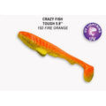 Amostras de silicone Crazy Fish Tough 15cm na cor 15D Fire Orange para pesca de predadores na Mundo da Pesca