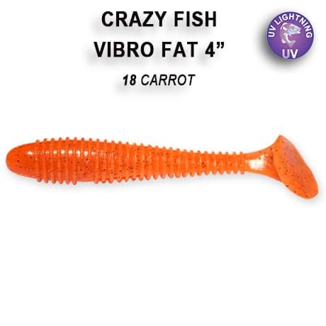 Amostra de vinil Crazy Fish Vibro Fat 10cm cor 18 para pesca de achigã e predadores