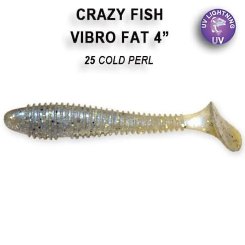 Amostra de vinil Crazy Fish Vibro Fat 10cm cor 25 para pesca de achigã e predadores