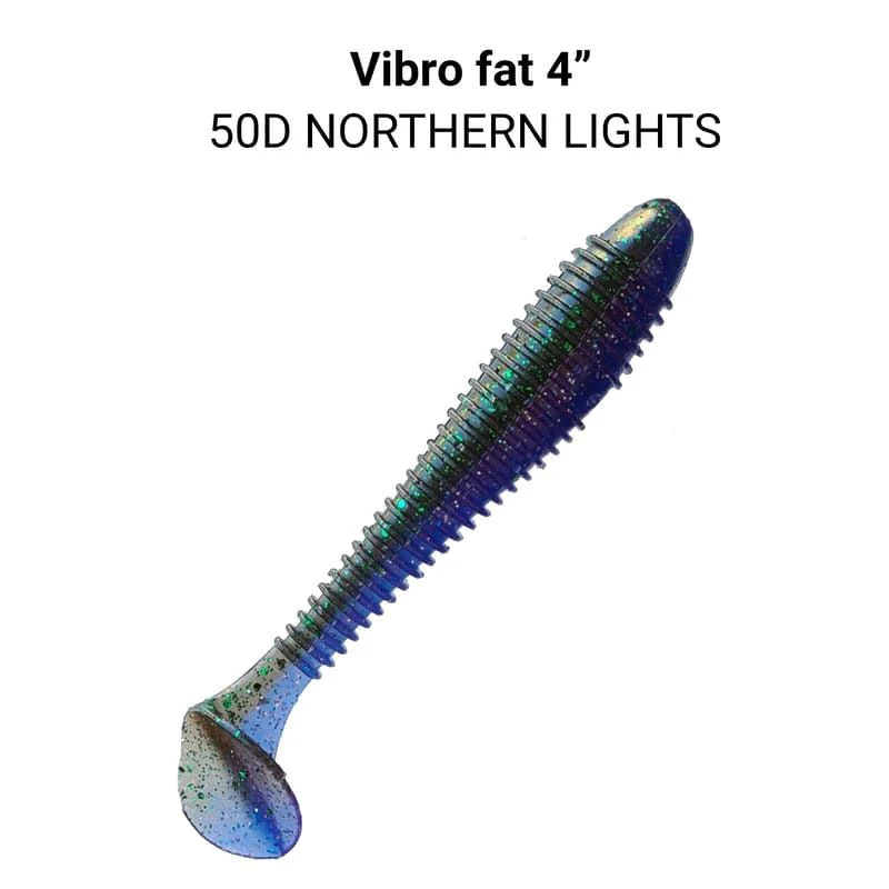 Amostra de vinil Crazy Fish Vibro Fat 10cm cor 50D para pesca de achigã e predadores