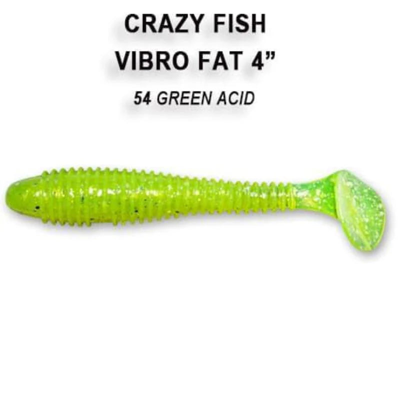 Amostra de vinil Crazy Fish Vibro Fat 10cm cor 54 para pesca de achigã e predadores