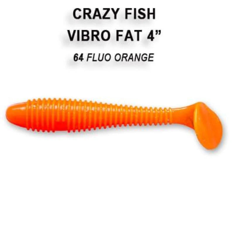 Amostra de vinil Crazy Fish Vibro Fat 10cm cor 64 para pesca de achigã e predadores