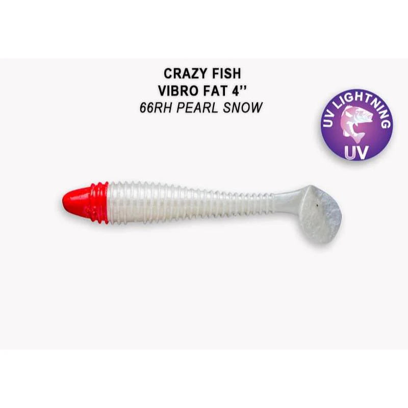 Amostra de vinil Crazy Fish Vibro Fat 10cm cor 66RH para pesca de achigã e predadores