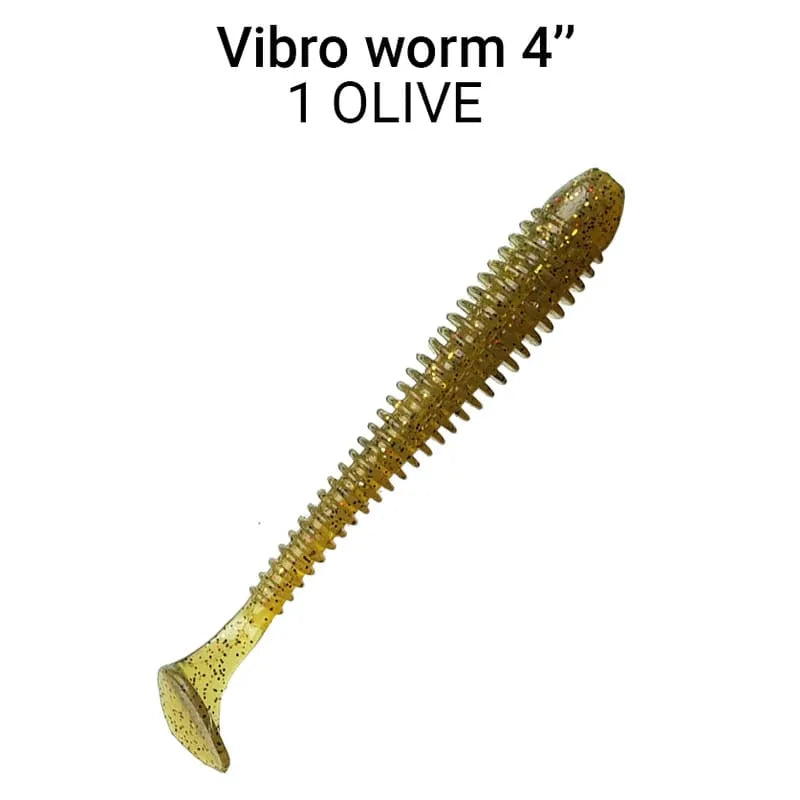 ack de 5 vinis Crazy Fish Vibro Worm 10 cm cor 1 para pesca de predadores