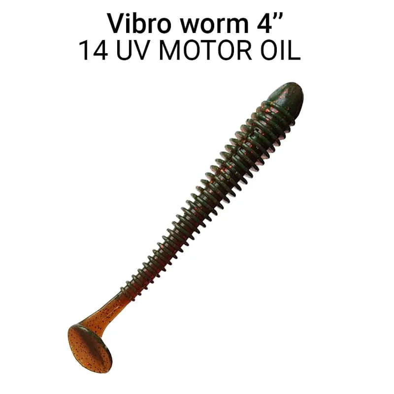 ack de 5 vinis Crazy Fish Vibro Worm 10 cm cor 14 para pesca de predadores