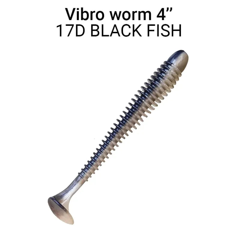 ack de 5 vinis Crazy Fish Vibro Worm 10 cm cor 17D para pesca de predadores
