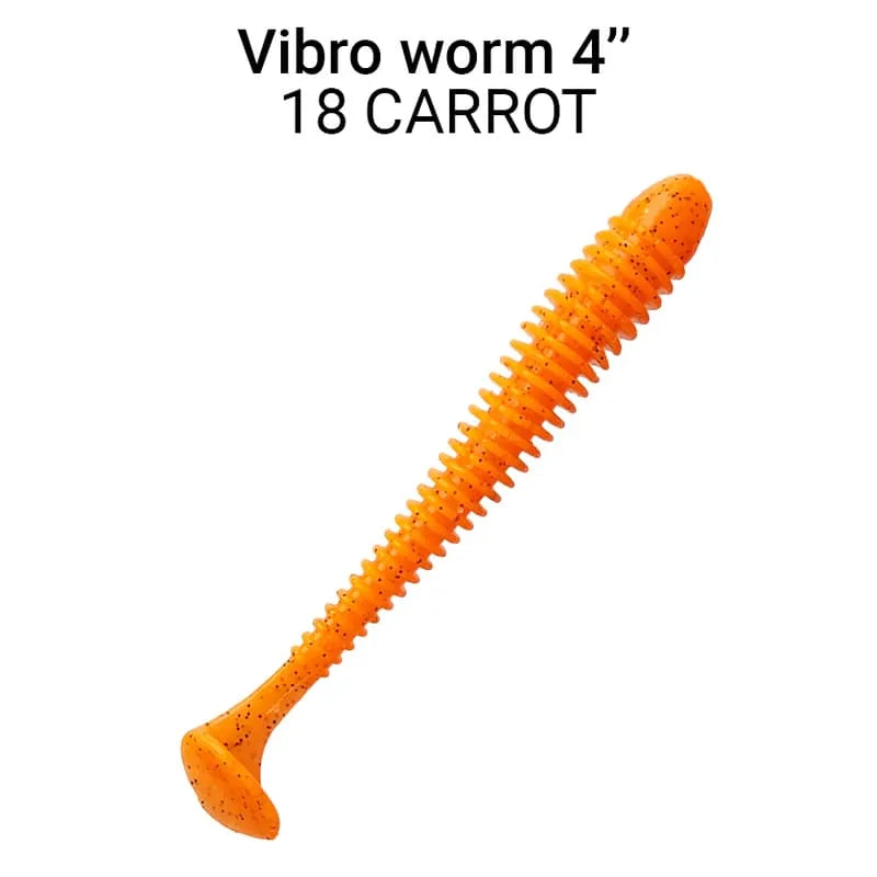 ack de 5 vinis Crazy Fish Vibro Worm 10 cm cor 18 para pesca de predadores