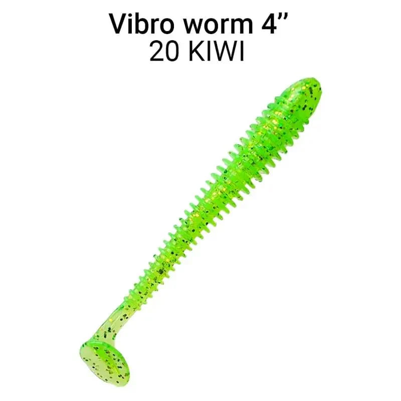 ack de 5 vinis Crazy Fish Vibro Worm 10 cm cor 20 para pesca de predadores