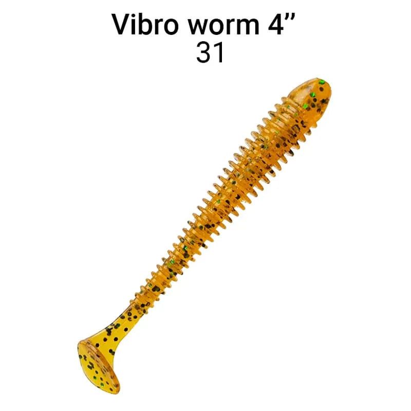 ack de 5 vinis Crazy Fish Vibro Worm 10 cm cor 31 para pesca de predadores