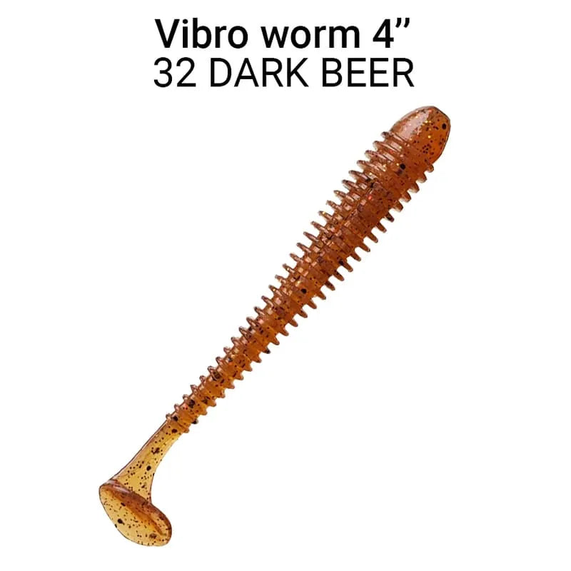 ack de 5 vinis Crazy Fish Vibro Worm 10 cm cor 32 para pesca de predadores