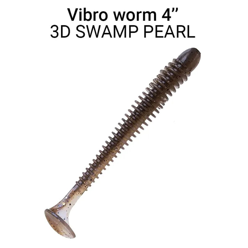 ack de 5 vinis Crazy Fish Vibro Worm 10 cm cor 3D para pesca de predadores