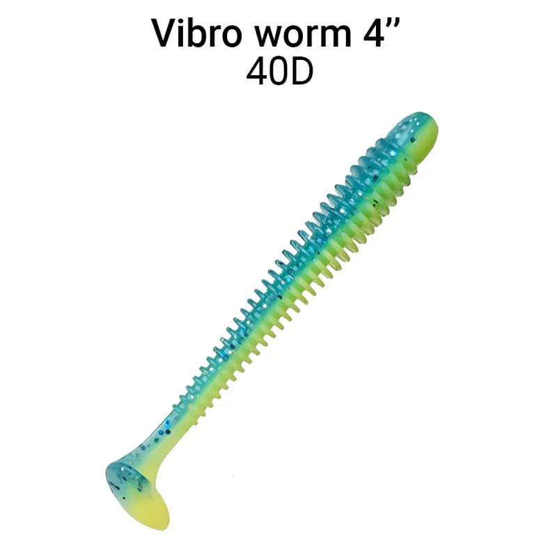 ack de 5 vinis Crazy Fish Vibro Worm 10 cm cor 40D para pesca de predadores