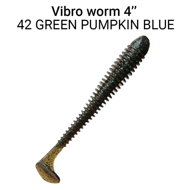 ack de 5 vinis Crazy Fish Vibro Worm 10 cm cor 42 para pesca de predadores