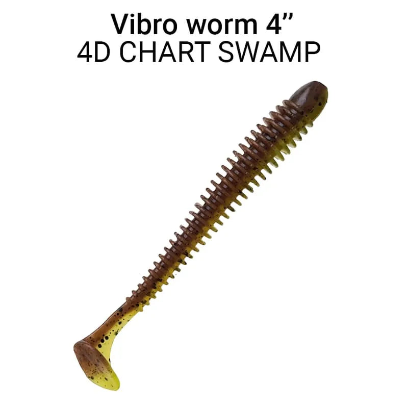 ack de 5 vinis Crazy Fish Vibro Worm 10 cm cor 4D para pesca de predadores