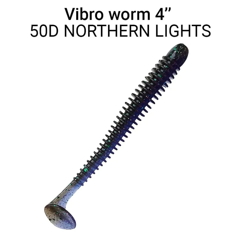 ack de 5 vinis Crazy Fish Vibro Worm 10 cm cor 50D para pesca de predadores