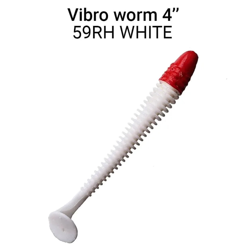 ack de 5 vinis Crazy Fish Vibro Worm 10 cm cor 59RH para pesca de predadores