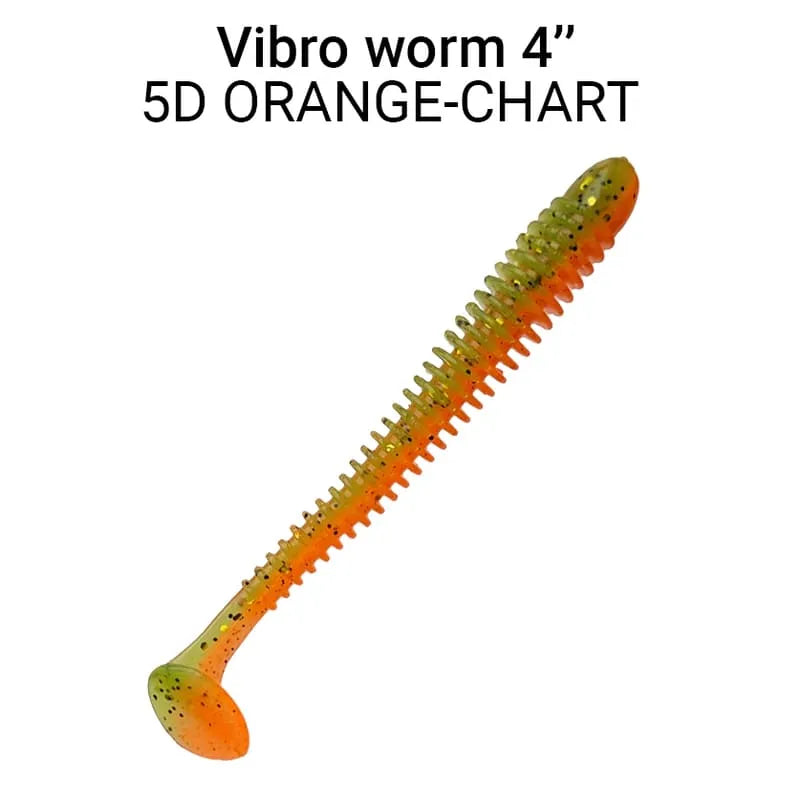 ack de 5 vinis Crazy Fish Vibro Worm 10 cm cor 5D para pesca de predadores