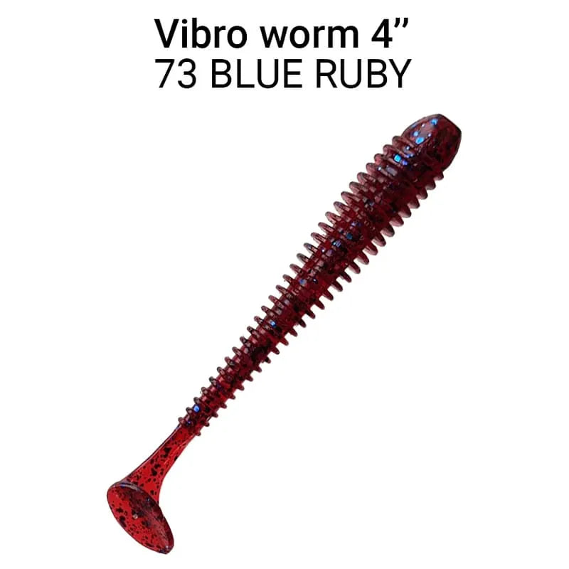 ack de 5 vinis Crazy Fish Vibro Worm 10 cm cor 73 para pesca de predadores
