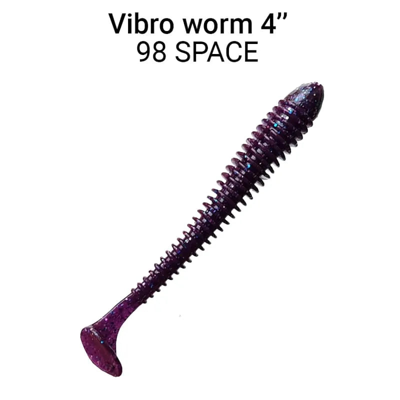 ack de 5 vinis Crazy Fish Vibro Worm 10 cm cor 98 para pesca de predadores