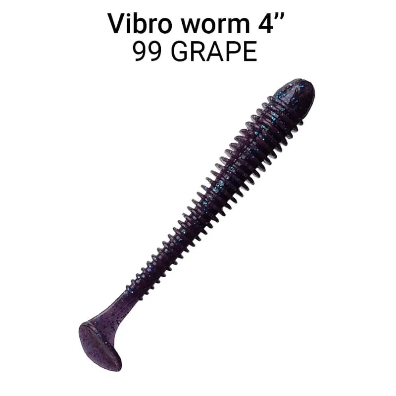 ack de 5 vinis Crazy Fish Vibro Worm 10 cm cor 99 para pesca de predadores