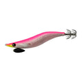 Palhaço DTD Ballistic Diamond Egi 3.5 para pesca de lulas e chocos, cor rosa com corpo prateado refletor, cabeça amarela e dupla coroa de anzóis.