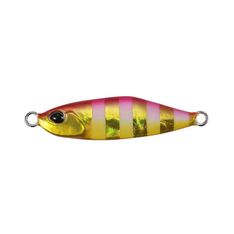 Micro jig Duo Tetra Works Tetrajig 5g cor PJA0045 Pink Gold Zebra Glow para LRF e spinning ultraleve.