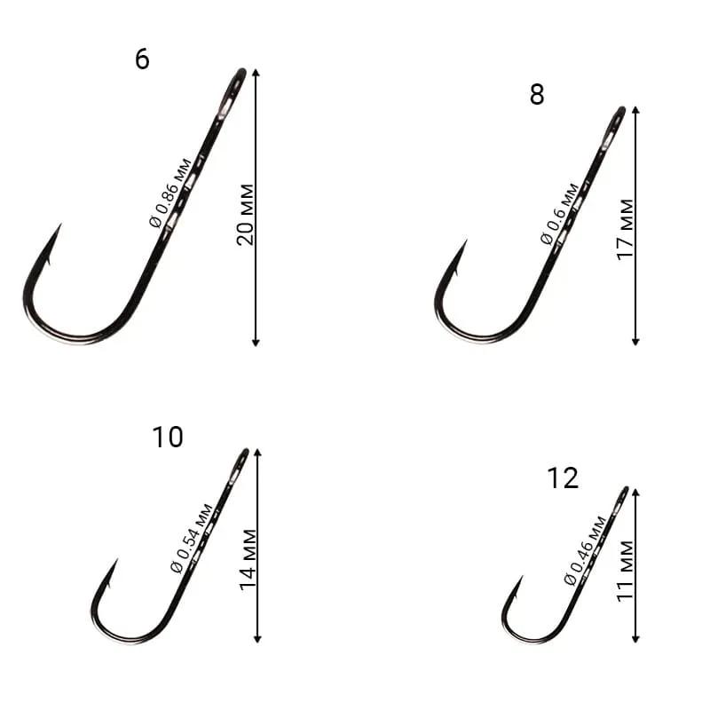 Anzol simples Crazy Fish Round Bent Fixative Shank №8 - 10 unidades